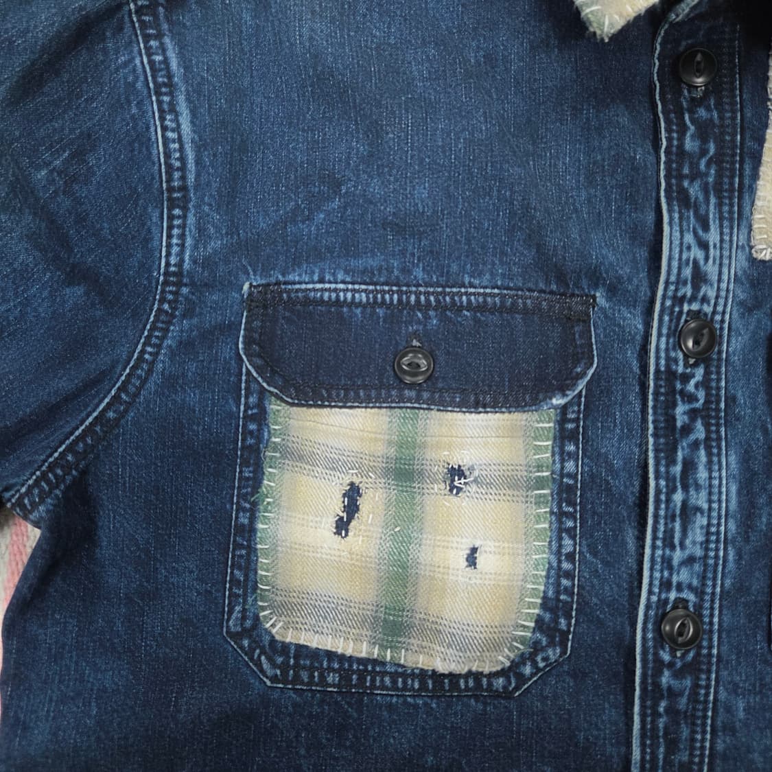 H&m 패치워크 데님셔츠 상품이미지4