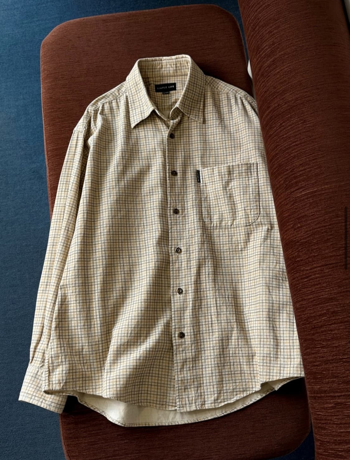 심플라이프 코듀로이 체크 셔츠 L 상품이미지1