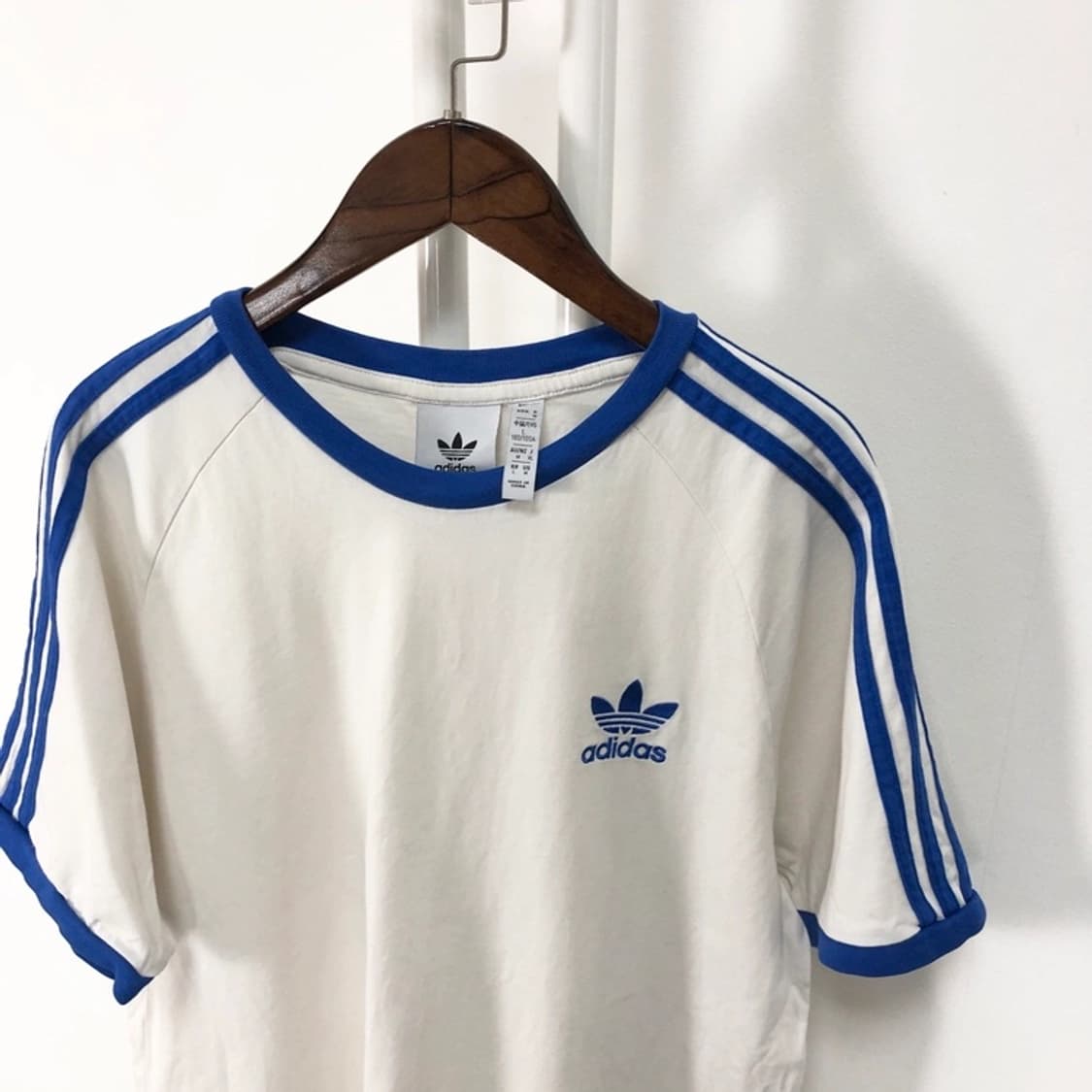 아디다스 정품 링거티 3stripes 반팔 코발트 블루 상품이미지2