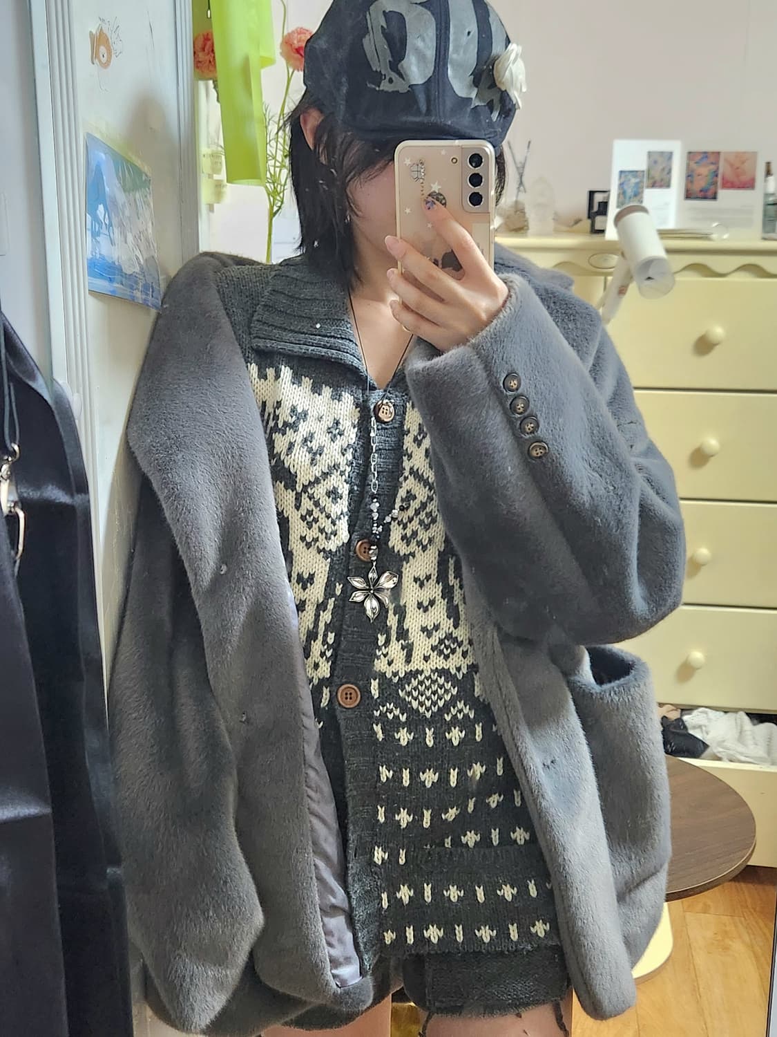 빈티지 노르딕 원피스 가디건 상품이미지2