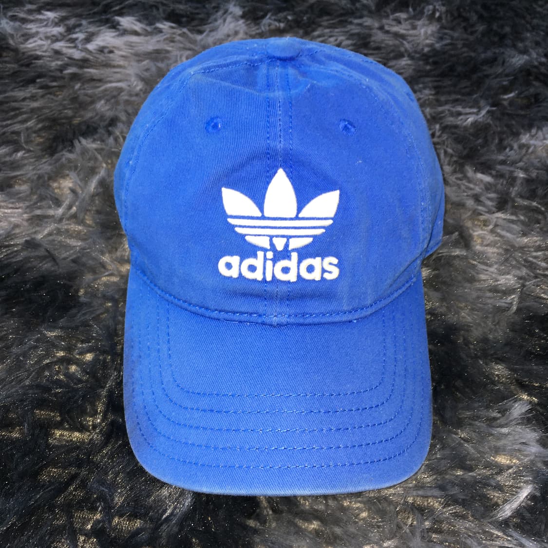 투티/A0 ADIDAS 빅로고 자수 볼캡 불꽃 로고 야구 모자 블루 상품이미지2