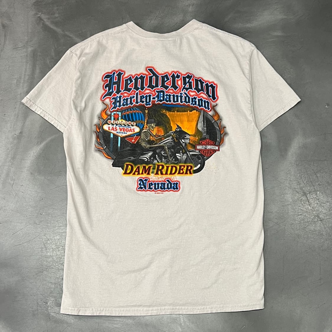  할리데이비슨 스컬 프린팅 반팔티 y15691 상품이미지2