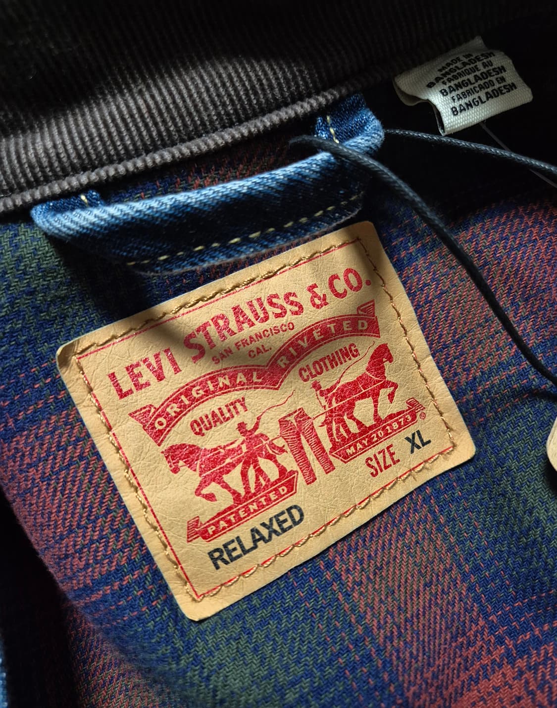 리바이스 / 타탄체크안감 기모 트러커 / XL 상품이미지8