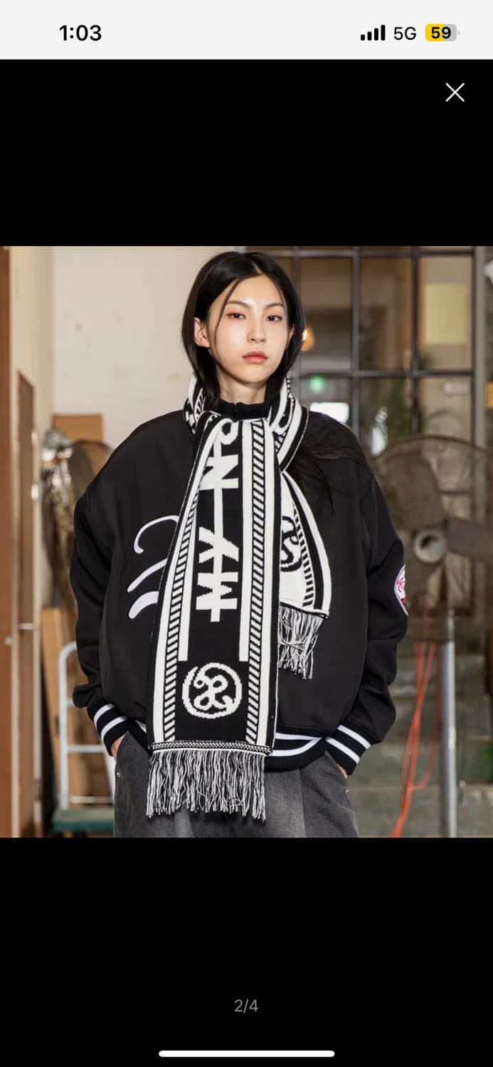 엑스톤즈 클럽 리버시블 머플러 (BLACK) 상품이미지2