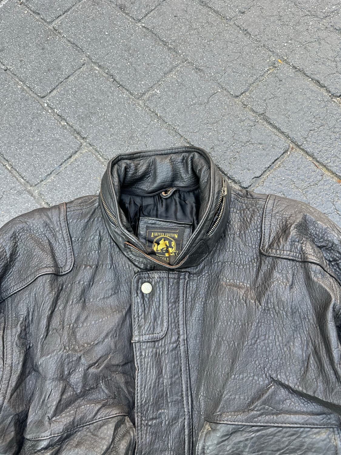 90’s Saddlery Shell-leather multi jacket 상품이미지4