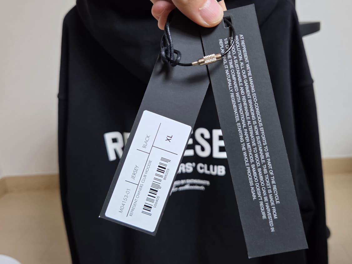 [정품] 리프리젠트 오너스클럽 블랙 남성 후드티셔츠 XL (105)  상품이미지5