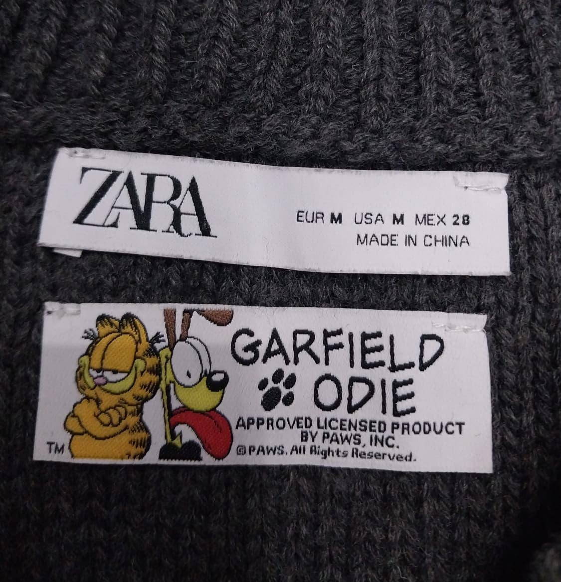 ZARA 가필드 오버핏 니트 스웨터 그레이 M ( 크게나옴) 상품이미지3