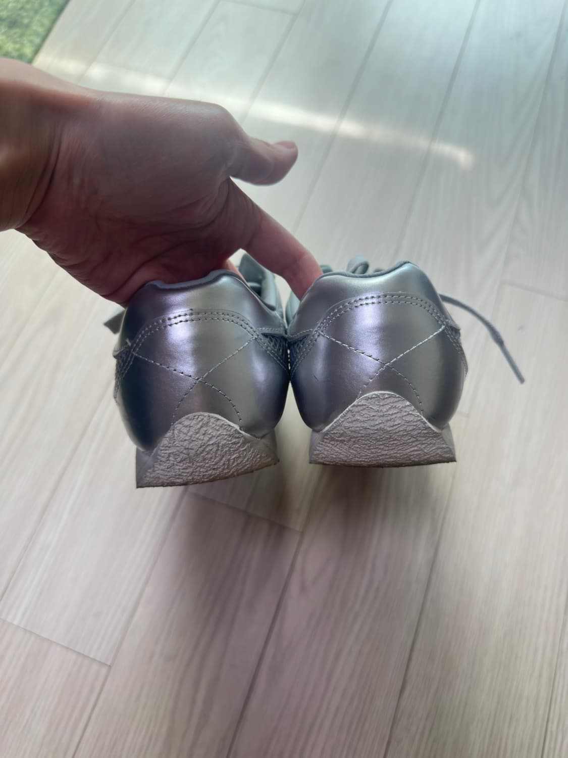 야세 스파이더 레더 스니커즈 실버 235 상품이미지2