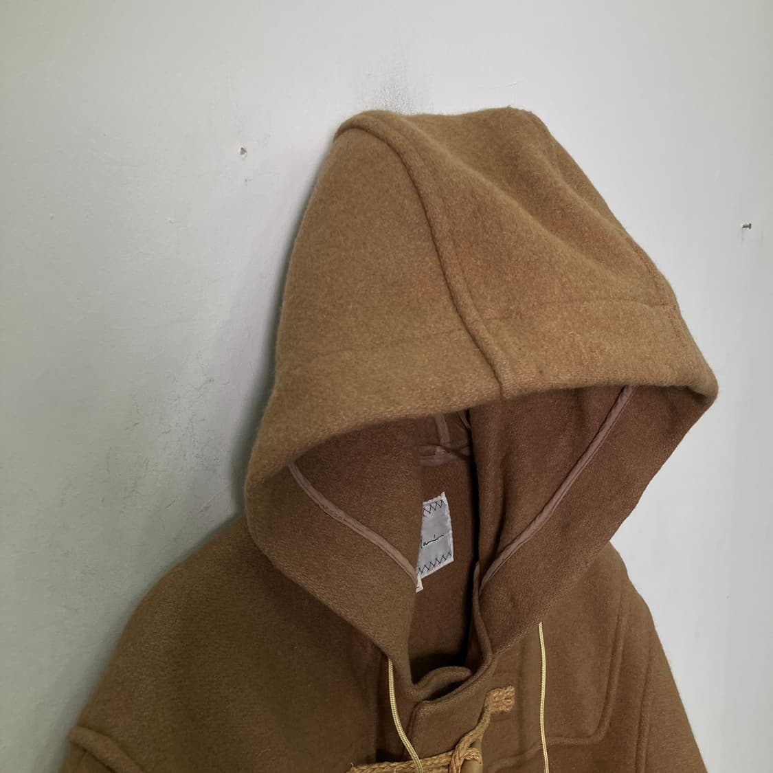 VTG 빈티지 카멜 울 후드 더플 코트 L 상품이미지5