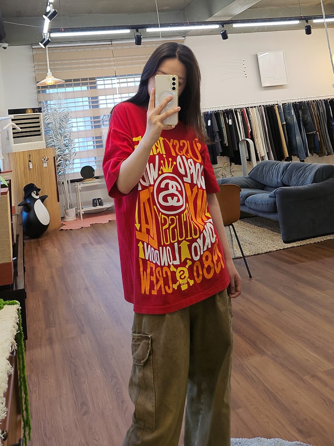 스투시 00s 트라이브 월드와이드 레터링 티셔츠 상품이미지3