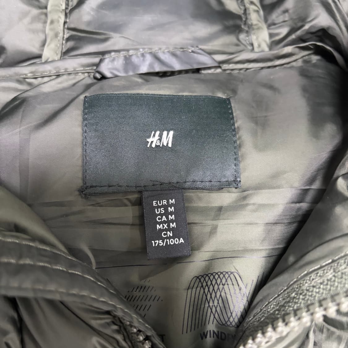 H&M 경량 패딩 카키 상품이미지6