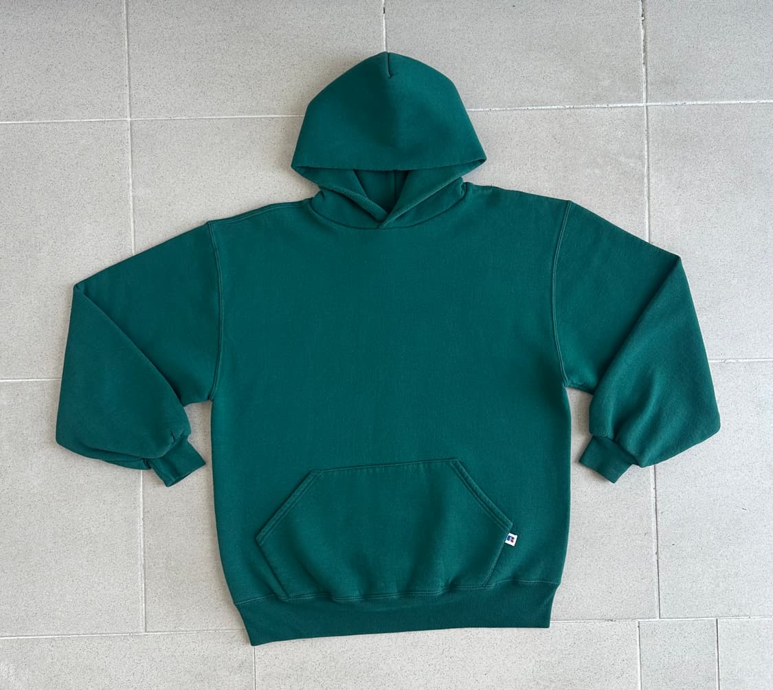 90s 빈티지 러셀 후드 그린 L USA 상품이미지1