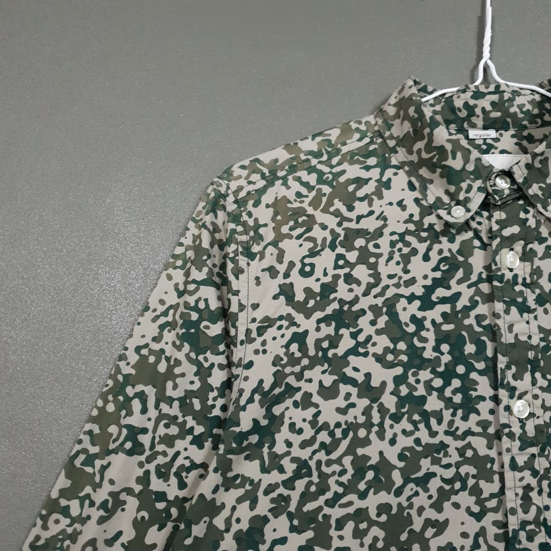 실측 M (95) 칼하트 카모 스테인 밀리터리 포켓 셔츠 긴팔 남방 상품이미지5