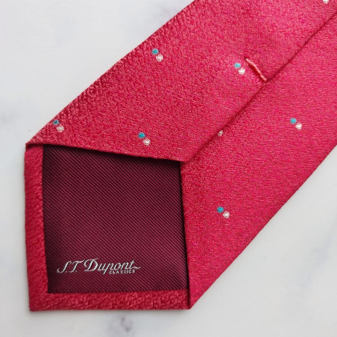 듀퐁 실크 핫핑크 도트 패턴 넥타이 8cm S~A+등급 K2464
 상품이미지7