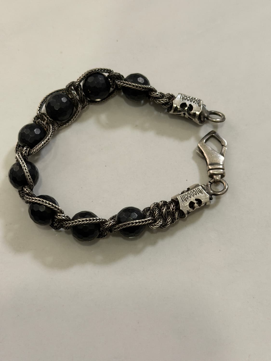 에마누엘레 비코치 실버 & 블랙 비즈 팔찌 상품이미지2