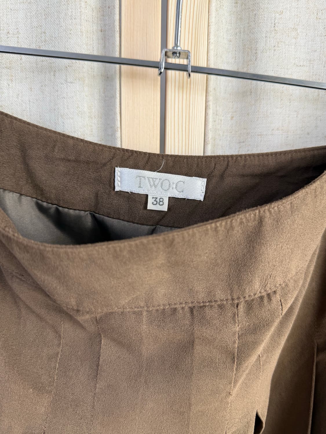 Two:c 벨루어 개더 미디스커트 상품이미지5