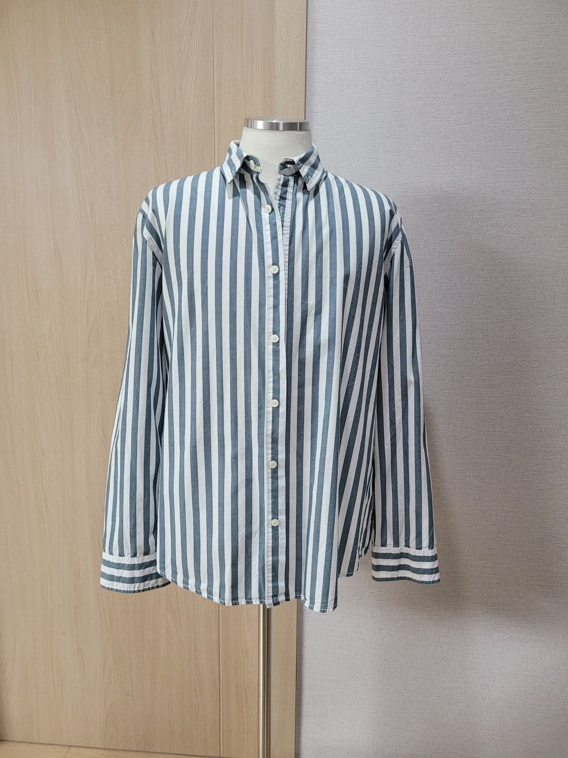 행텐 Hangten 남자 스트라이프 셔츠 105 라이트그린 상품이미지1