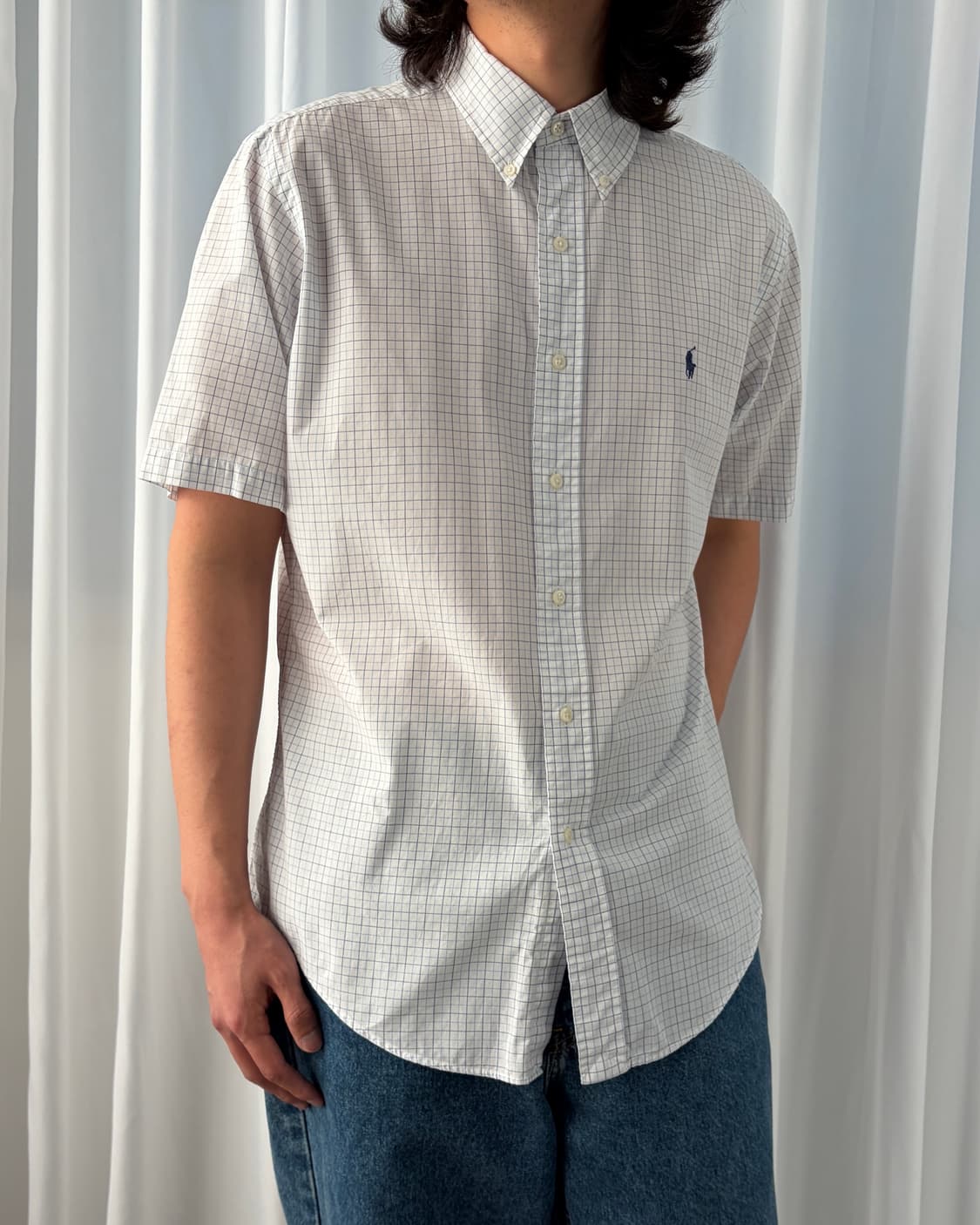 [M-L]폴로 랄프로렌 포플린 체크 반팔 셔츠 상품이미지4