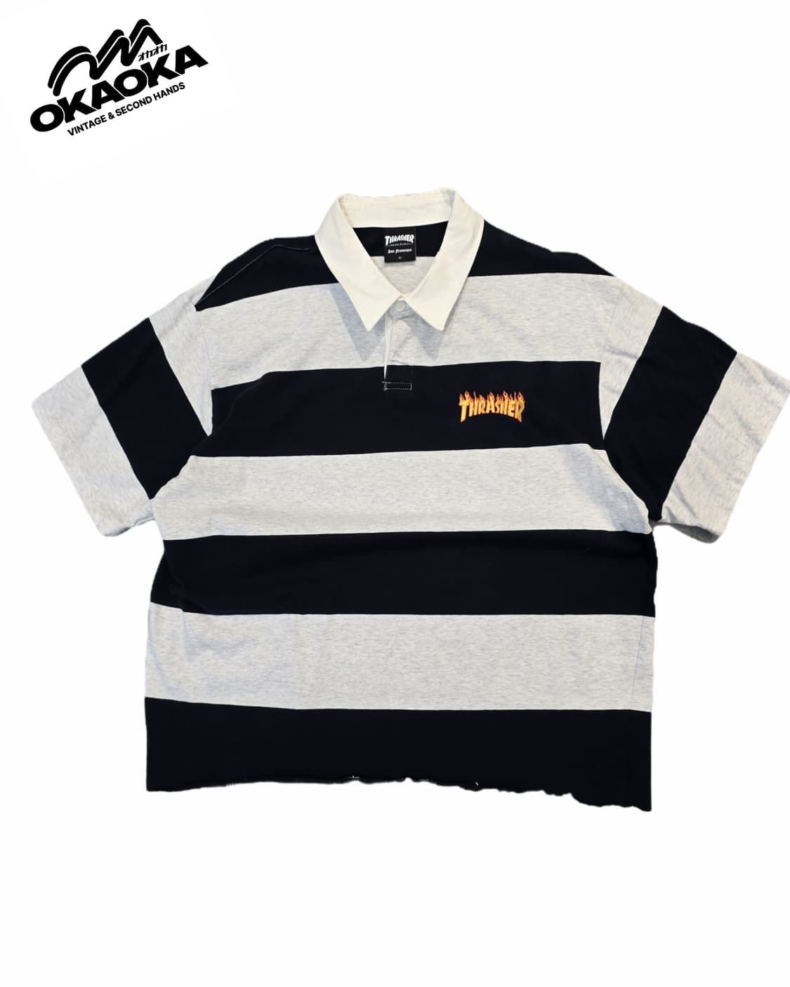 THRASHER 폴로 컷오프 크롭 반팔 상품이미지1