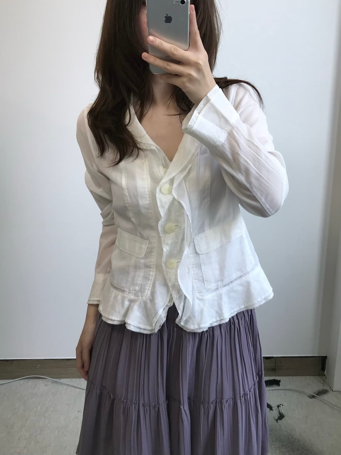 빈티지 레이스 화이트 린넨 자켓 상품이미지1