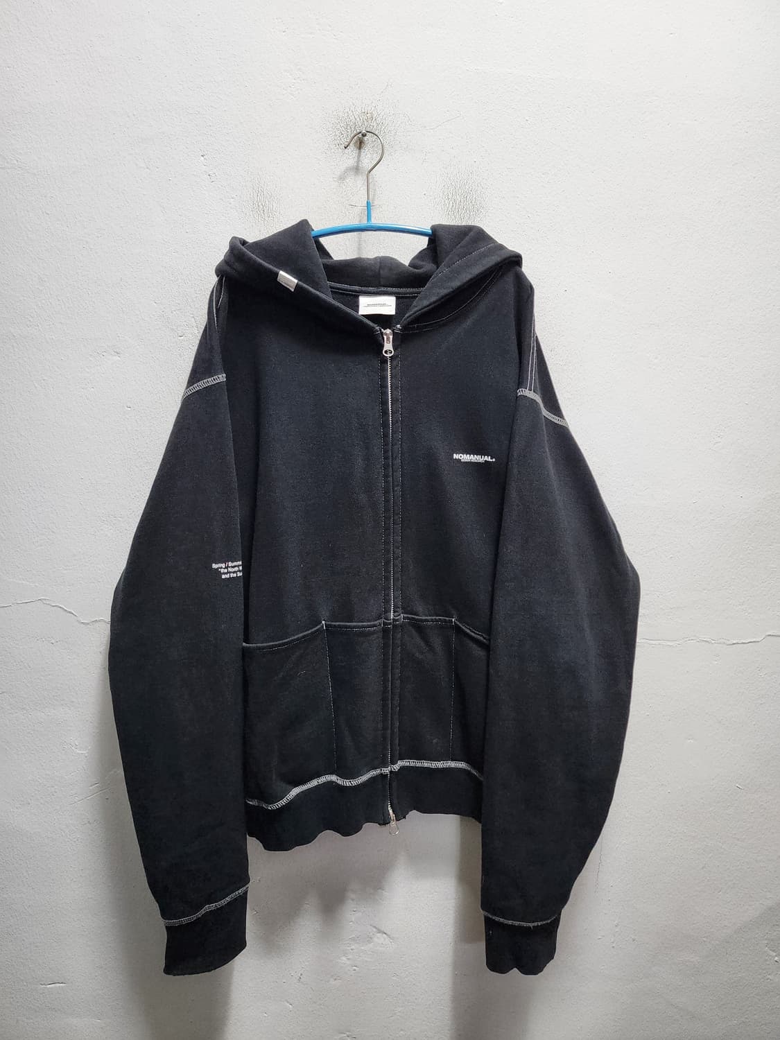 NOMANUAL 노메뉴얼 5포켓 블랙 후드집업 상품이미지2