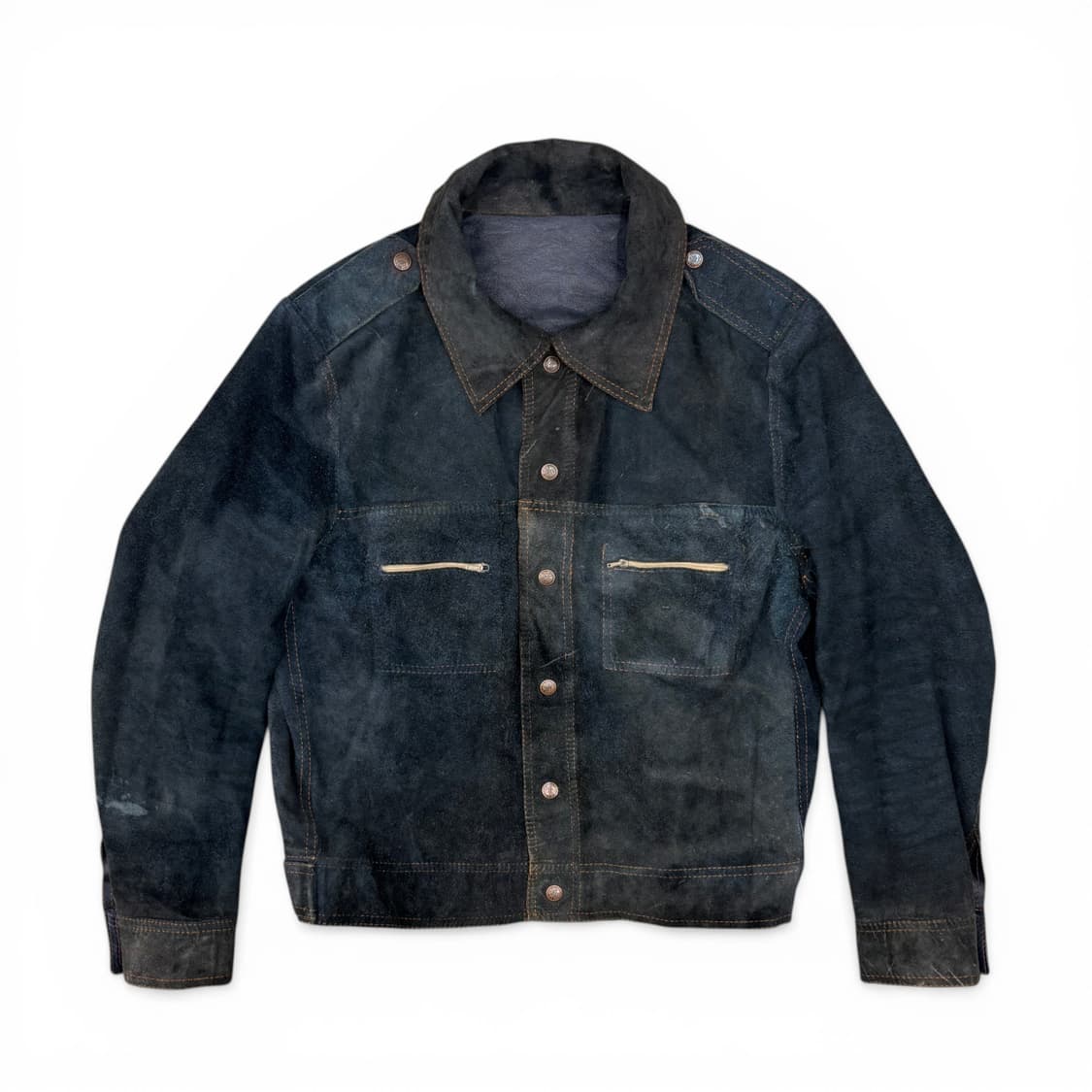 90's 스웨이드 & 레더 리버시블 트러커 자켓 상품이미지1