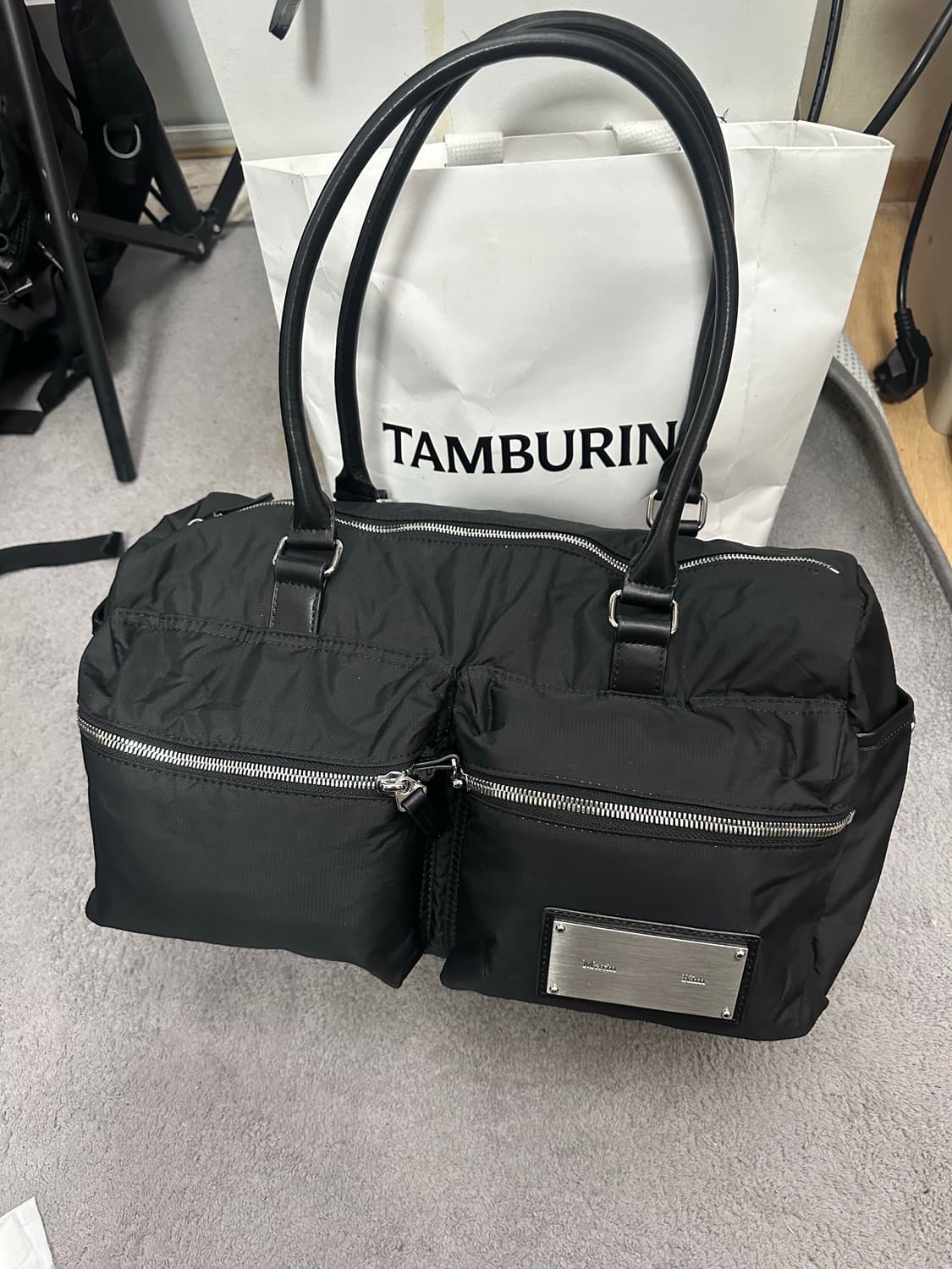 마땡김 카고 스포티 토트백 블랙  상품이미지1