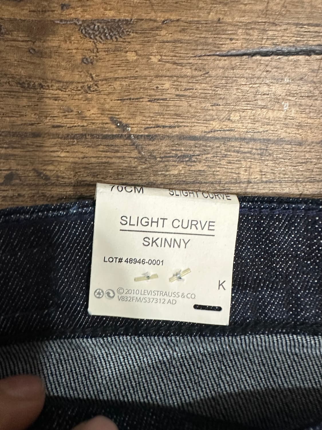 리바이스 Slight Curve Skinny 생지 스키니 데님 W28큐빅 상품이미지8