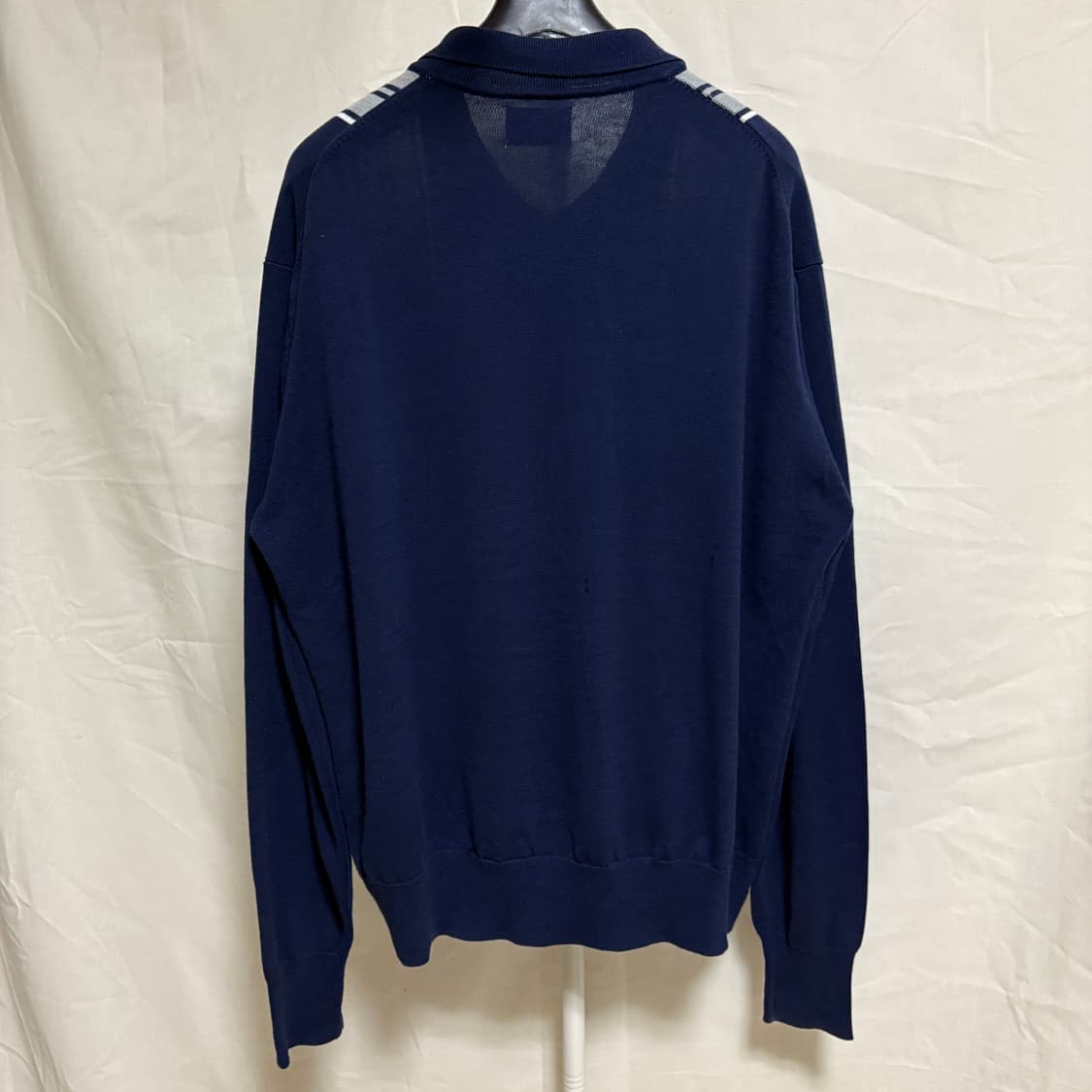 비헤비어 스트라이프 버튼 카라 니트 가디건 / 네이비, 2 상품이미지7