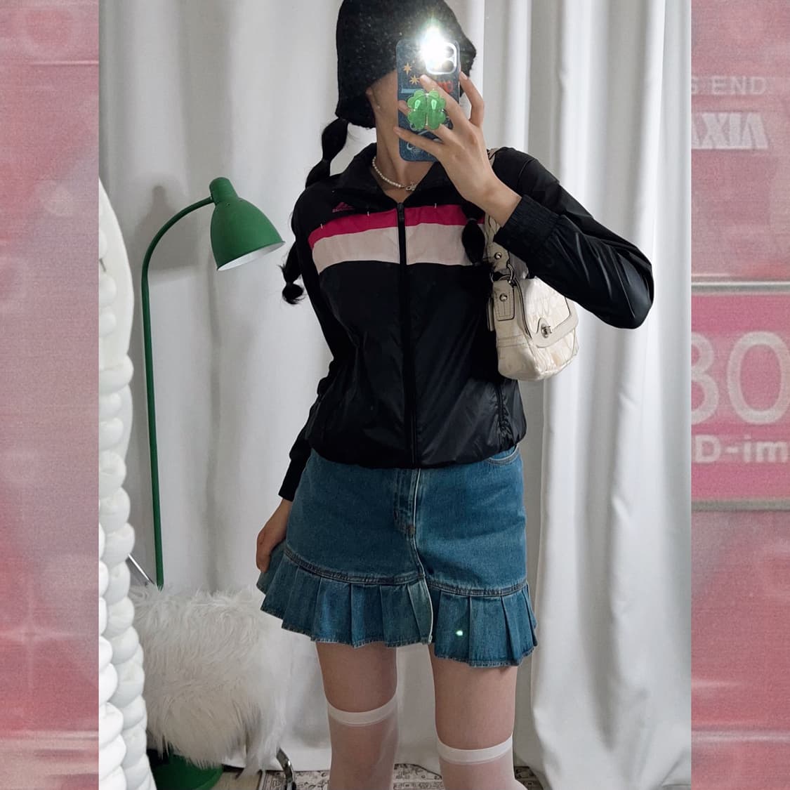 아디다스 블랙 & 핑크 바람막이 자켓 상품이미지5