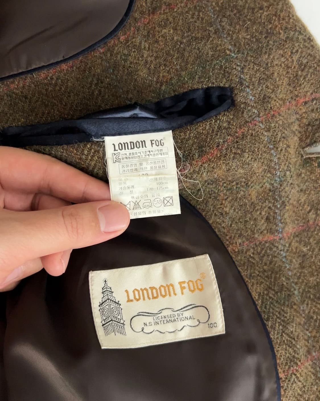 런던포그 체크 울 자켓 100 상품이미지8