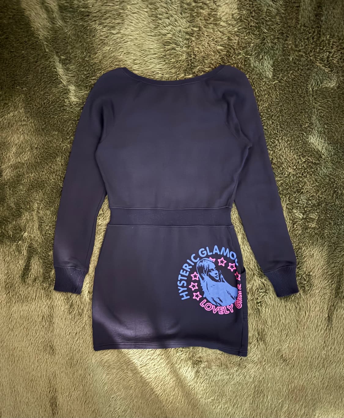 00s 히스테릭 글래머 글리터 로고 롱슬리브 원피스 블랙 상품이미지7