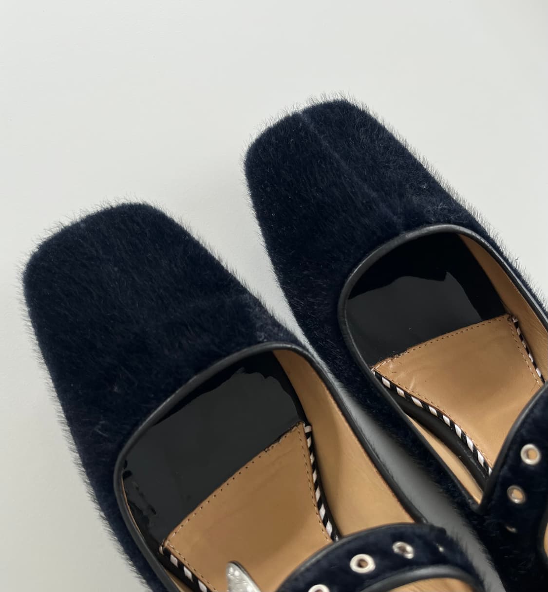 black faux fur mary jane shoes 상품이미지7