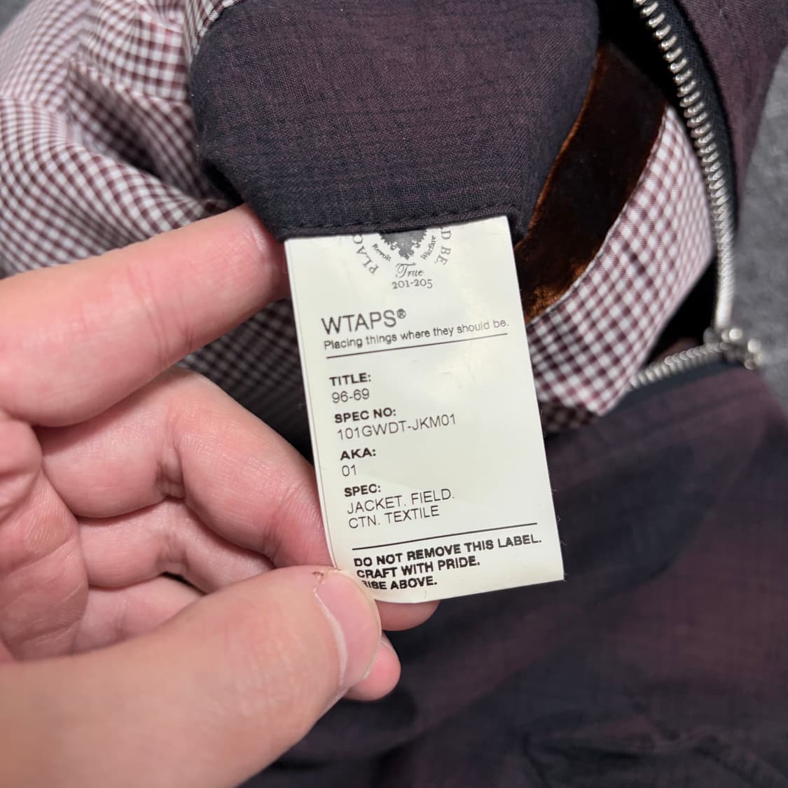 WTAPS 체크 블루종 자켓 상품이미지6