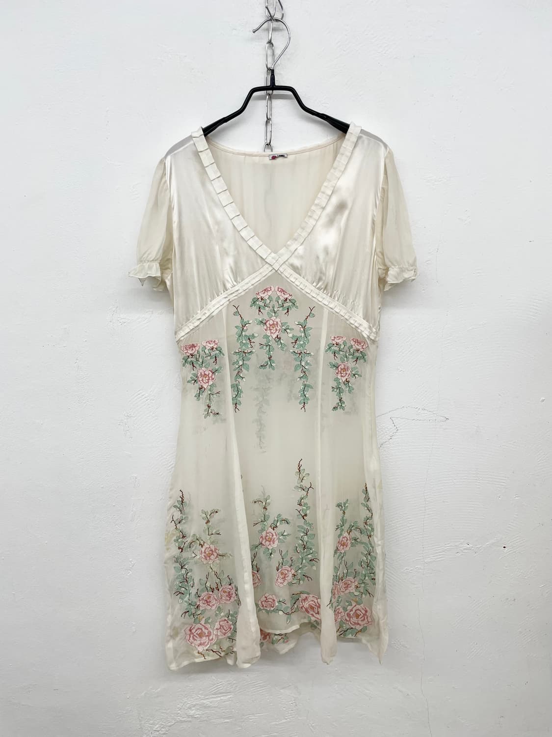 실크 자수 로즈 원피스 상품이미지4