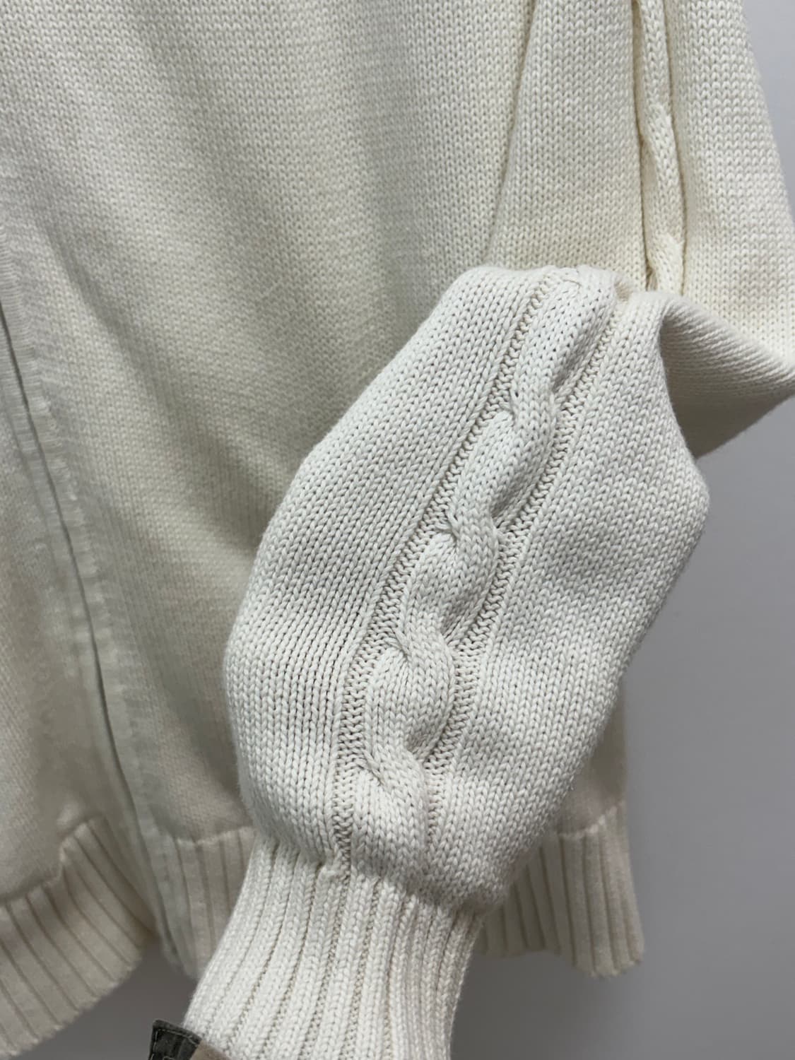 폴로 흰색 화이트 꽈배기 니트 자켓 상품이미지8