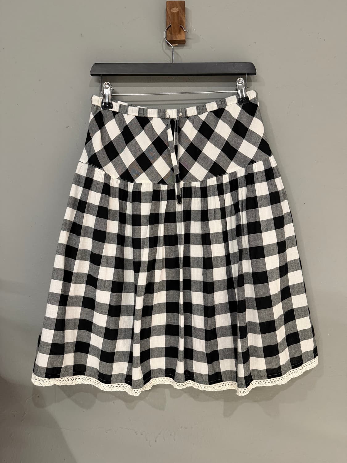 lace trim detail gingham skirt 상품이미지5