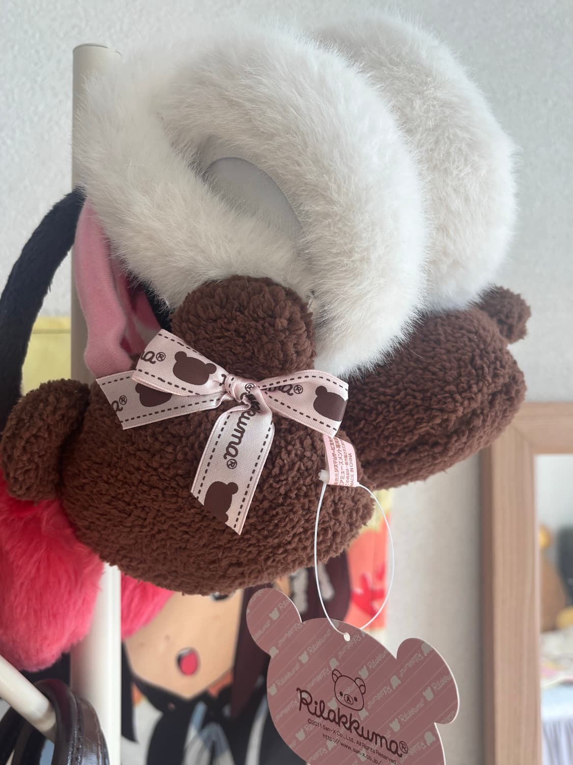희귀 고전 빈티지 리락쿠마 딸기초코 귀마개 귀도리 상품이미지1