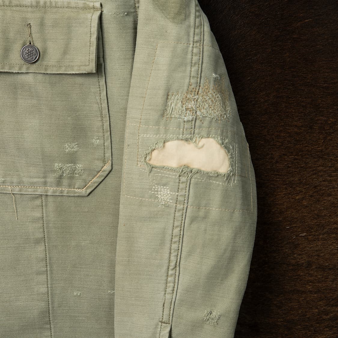 [S] 데님앤서플라이 13스타 밀리터리 데미지 리페어 자켓  상품이미지5