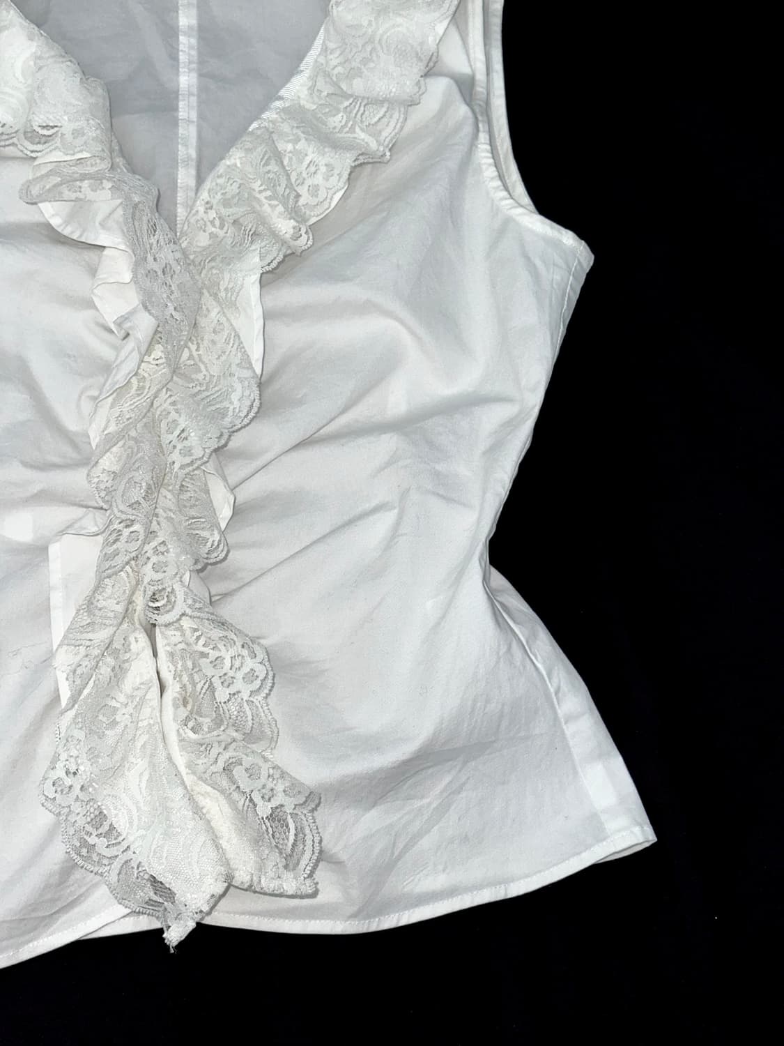 빈티지 프릴 슬리브리스 셔츠 상품이미지3