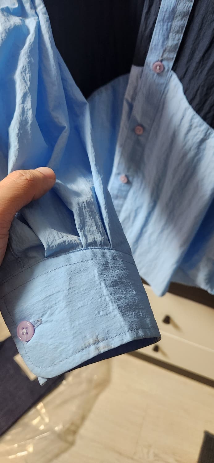 노매뉴얼 DCA NYLON SHIRTS - BLUE L사이즈 상품이미지9