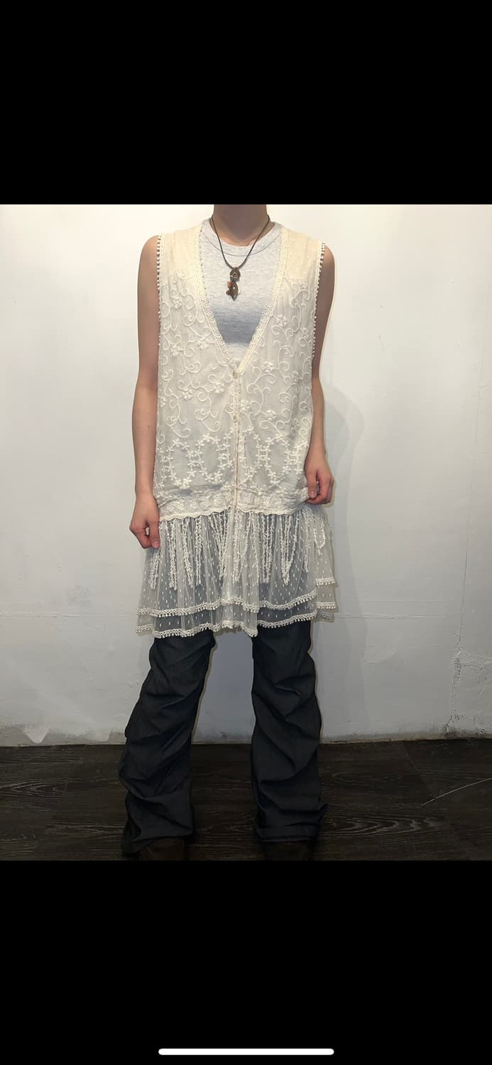 모리룩 레이스 롱 베스트 상품이미지2