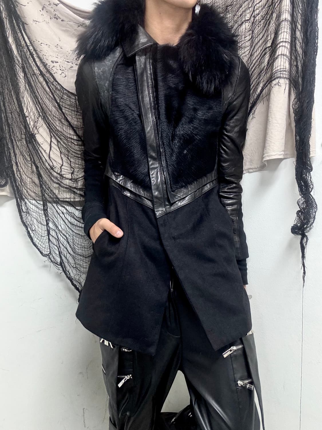 Calf Hair Trimming SheepSkin Leather Coa 상품이미지6