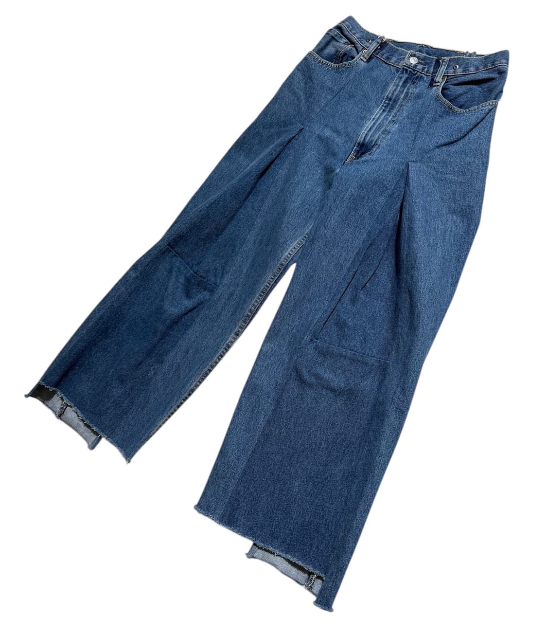 나나서카 플리츠 와이드 레그 데님 팬츠 상품이미지4