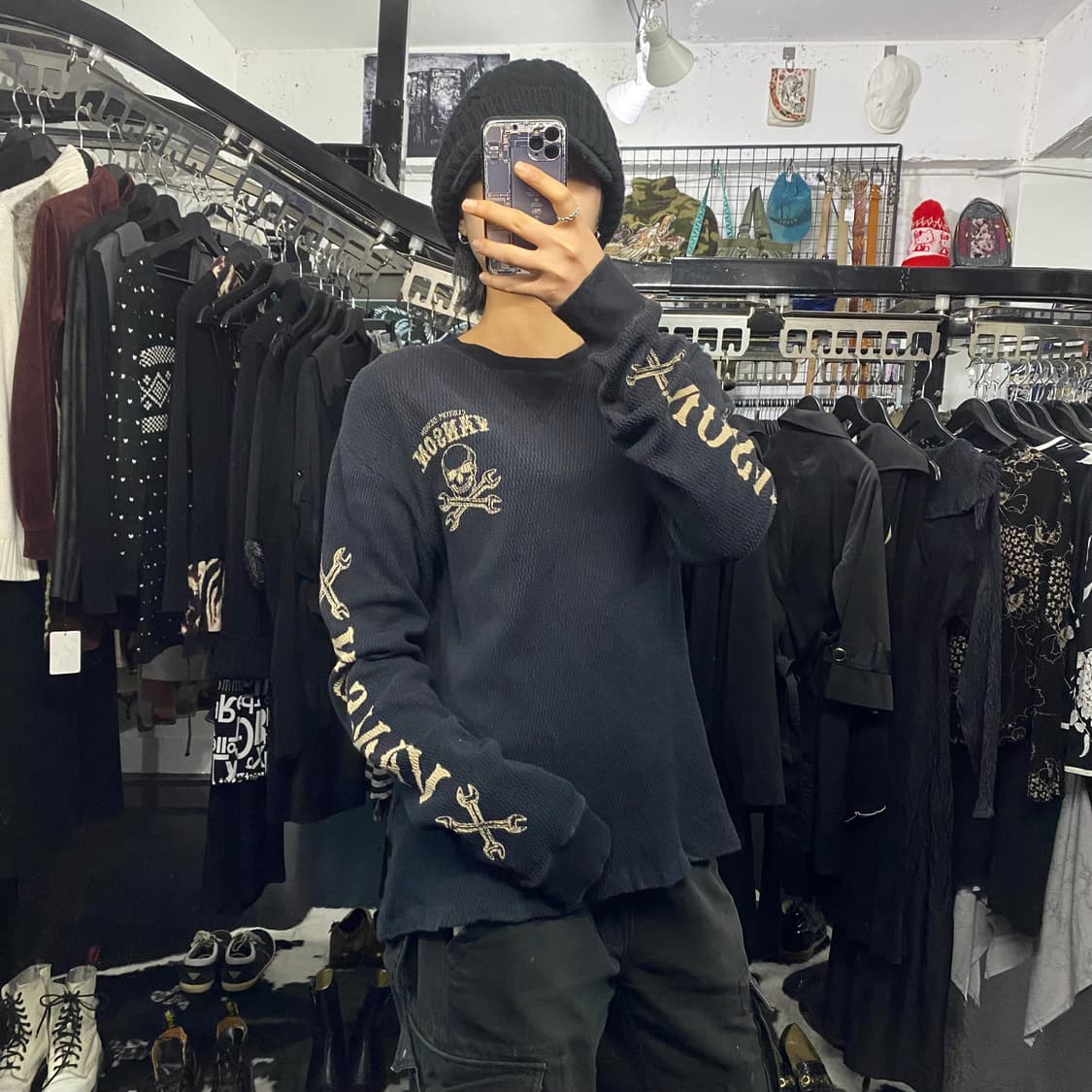 Vanson leathers 해골 프린팅 니트 상품이미지1