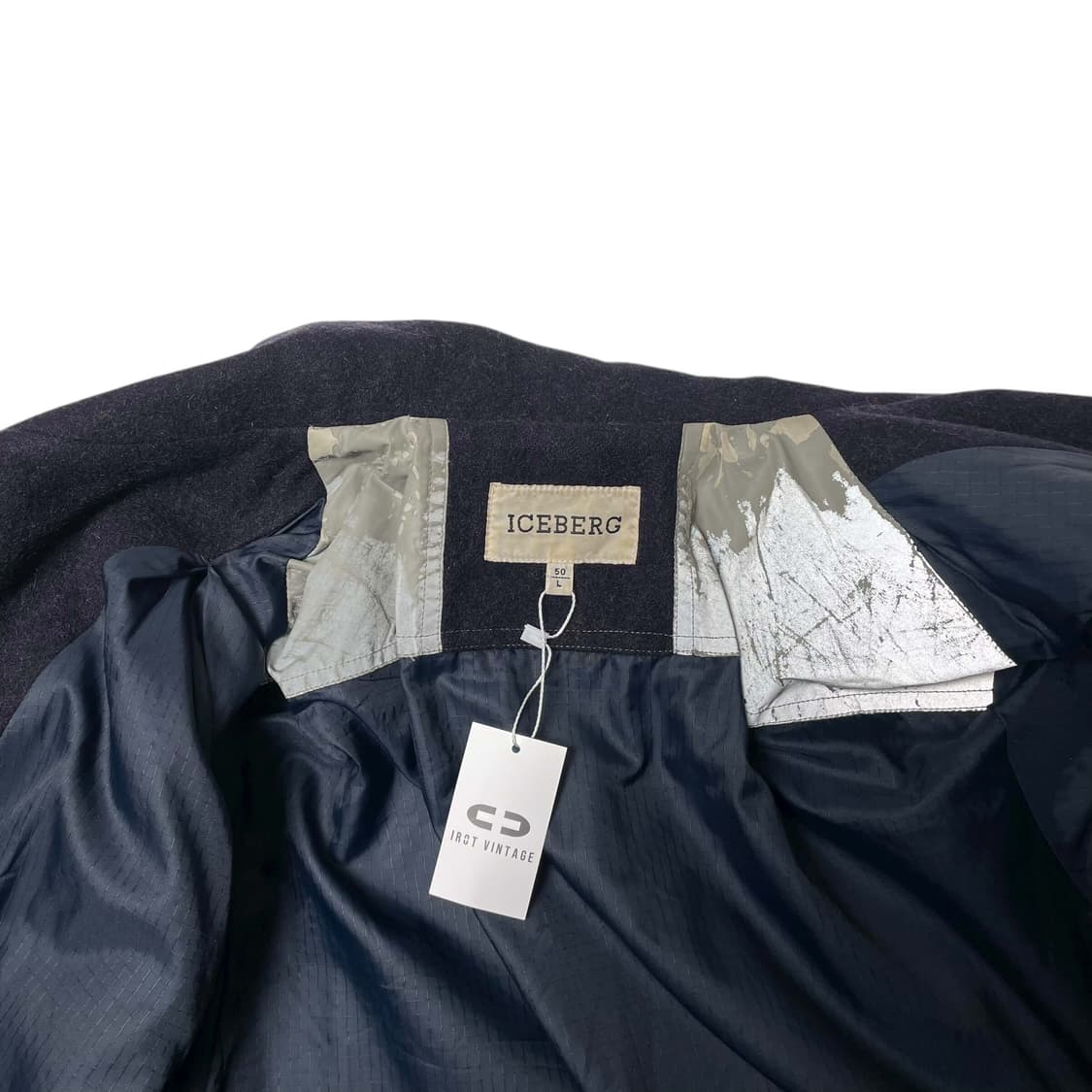 90's iceberg 대각지퍼 버튼 포인트 해군 코트 (italy) 상품이미지9