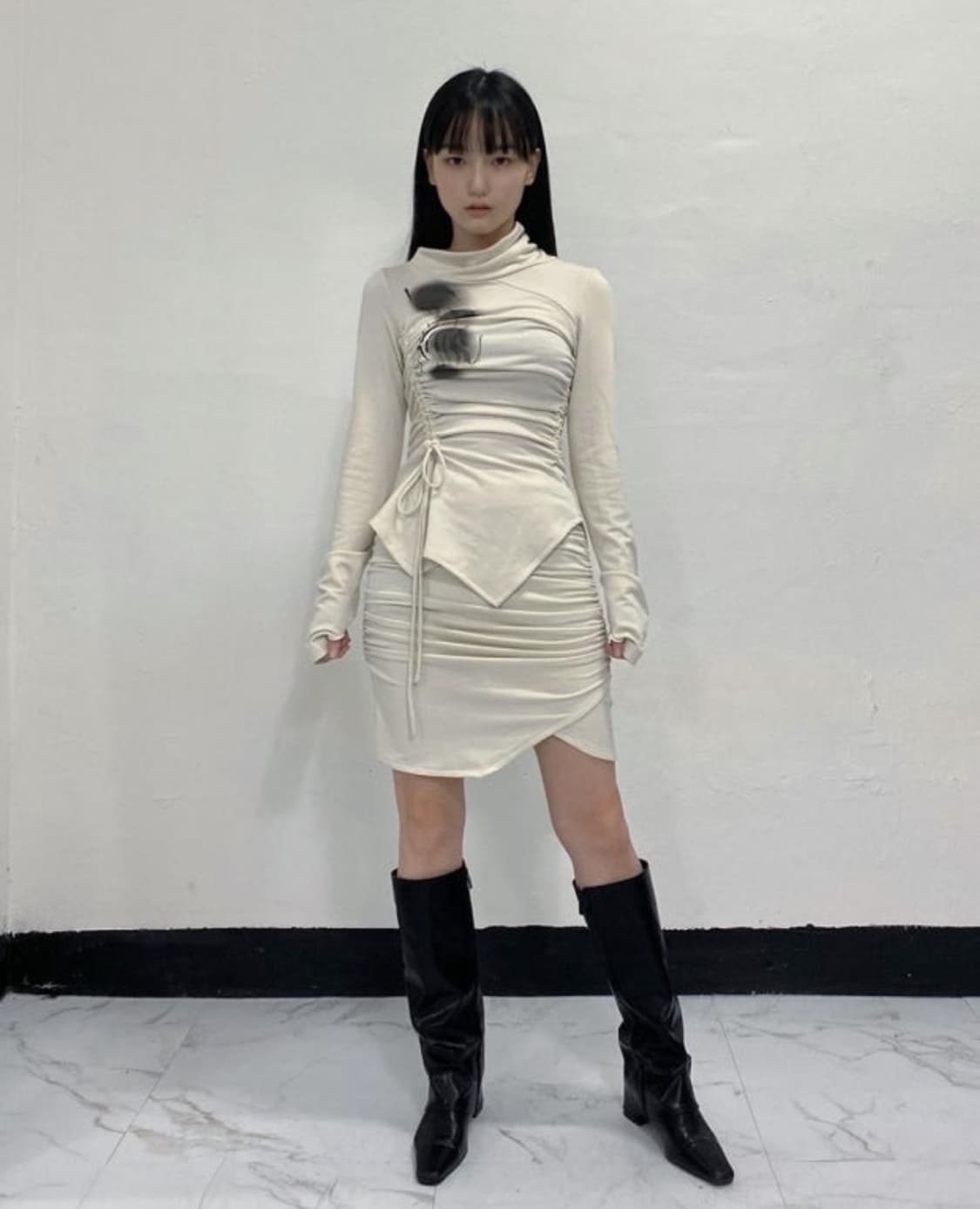 카시코 케이오드 셔링 셋업 ivory 새상품 상품이미지1