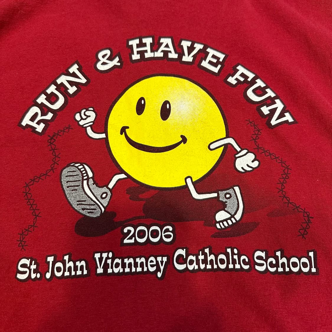 길단 스마일 프린팅 미디크롭M-L 상품이미지5