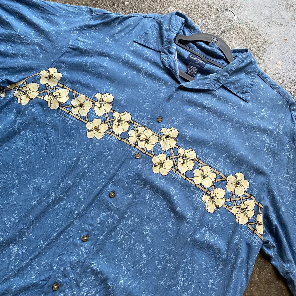 빈티지 블루 하와이안 반팔 셔츠 상품이미지3