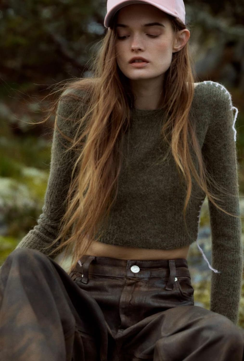 자라 콘트라스트 스티치 니트 크롭 탑 상품이미지1